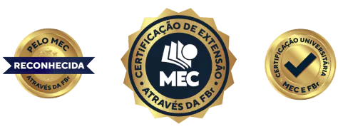Selos MEC - Reconhecida pelo MEC, Certificação de Extensão MEC e Certificação Universitária